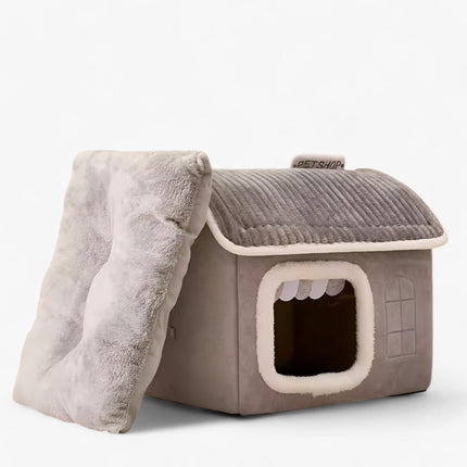 Foldable Cat House – Soft Plush Bed