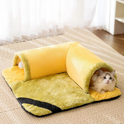 3-In-1 Cat Tunnel And Play Mat – Pet Mat For Small And Medium Cats