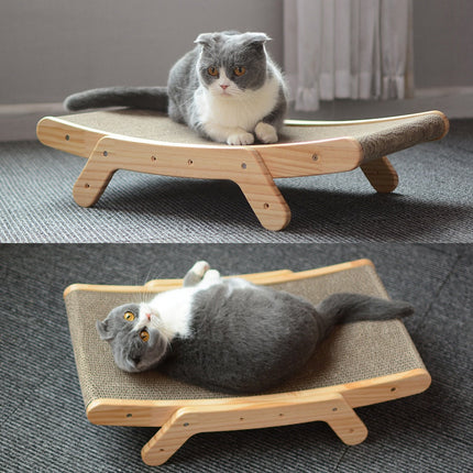 Cat Scratcher Board – 3-in-1 Wooden Frame with Removable Scratch Pads