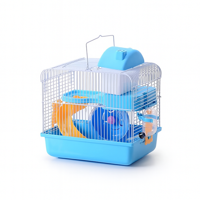 Hamster Cage with Slide – Double-Layer House for Small Rodents and Guinea Pigs