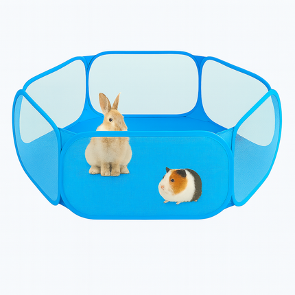 Foldable Pet Playpen – Portable Transparent Tent Cage for Small Animals
