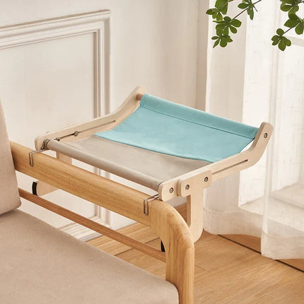 Cat Hammock Bed – Wooden Frame with Washable Cotton Canvas