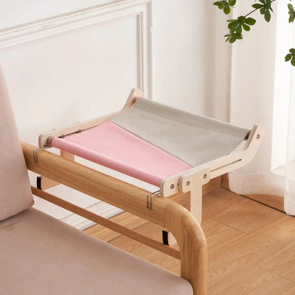 Cat Hammock Bed – Wooden Frame with Washable Cotton Canvas
