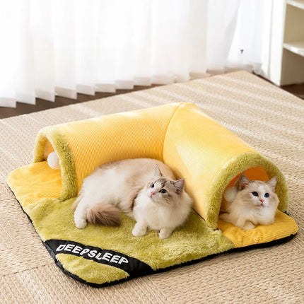 3-In-1 Cat Tunnel And Play Mat – Pet Mat For Small And Medium Cats