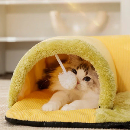 3-In-1 Cat Tunnel And Play Mat – Pet Mat For Small And Medium Cats