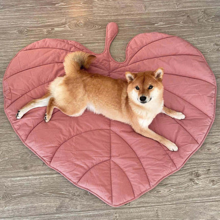 Pet Blanket – Washable Double-Sided Mat with Leaf Design for Dogs