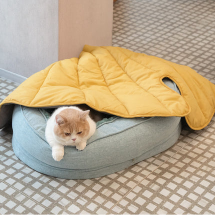 Pet Blanket – Washable Double-Sided Mat with Leaf Design for Dogs