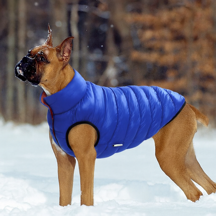 Reversible Dog Puffer Jacket – Winter Coat for Medium & Large Dogs