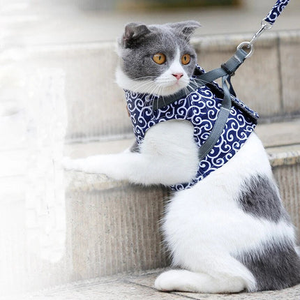Pet Harness and Leash Set – Adjustable Breathable Vest for Cats