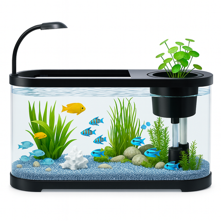 Small Desktop Aquarium – Clear Betta Fish Tank for Aquatic Pets and Turtles