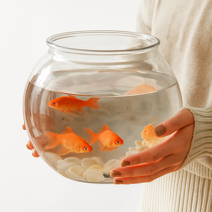 Transparent Round Fish Bowl - Aquarium for Small Fish