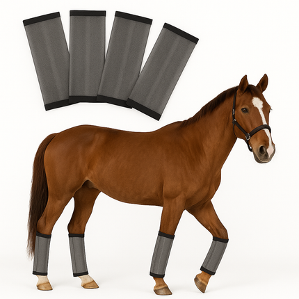 4-Pack Horse Fly Boots – Breathable Mesh Leg Protectors