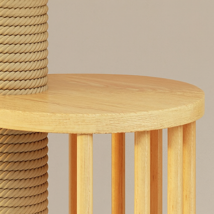 5-Tier Floor-to-Ceiling Cat Tree with Scratching Posts & Hammock