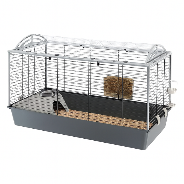 Small Animal Cage with Rounded Roof and Accessories