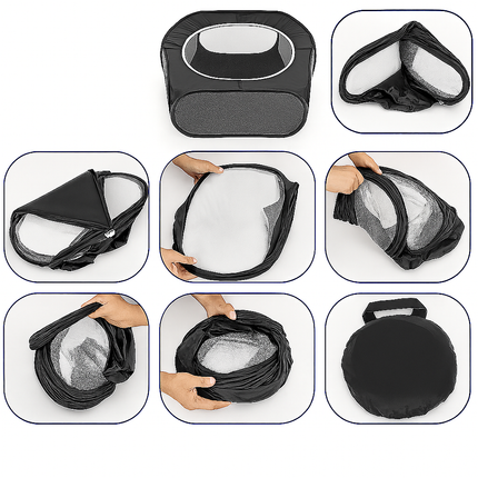 Foldable Pet Playpen – Portable Transparent Tent Cage for Small Animals