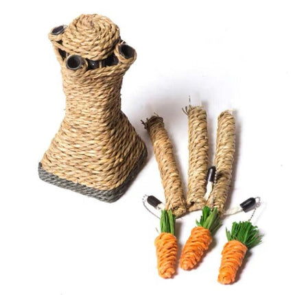 Rabbit Toy Set – Wicker Grass Climbing and Chewing