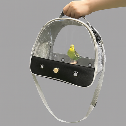 Portable Parrot Carrier Bag – Foldable Travel Cage with Perch and Shoulder Strap