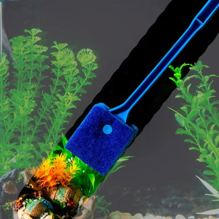 Aquarium Glass Cleaning Brush with Sponge – Algae Scraper Tool for Fish Tanks