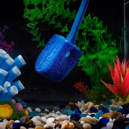 Aquarium Glass Cleaning Brush with Sponge – Algae Scraper Tool for Fish Tanks