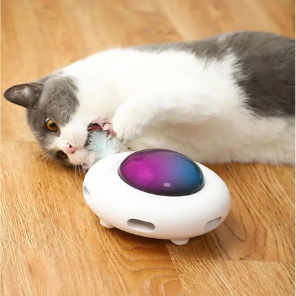 Smart UFO Cat Toy – Interactive Automatic Teaser with Light Modes