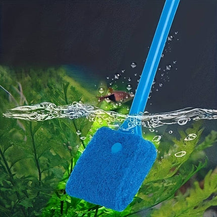 Aquarium Glass Cleaning Brush with Sponge – Algae Scraper Tool for Fish Tanks