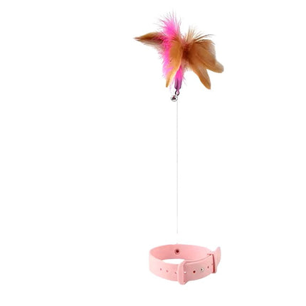 Interactive Cat Toy – Feather Teaser Wand with Bell