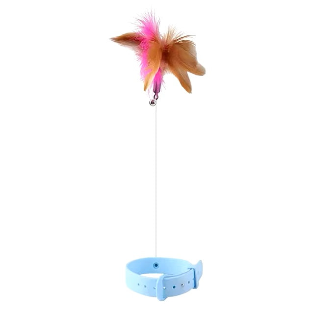 Interactive Cat Toy – Feather Teaser Wand with Bell
