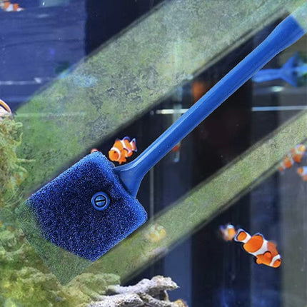 Aquarium Glass Cleaning Brush with Sponge – Algae Scraper Tool for Fish Tanks
