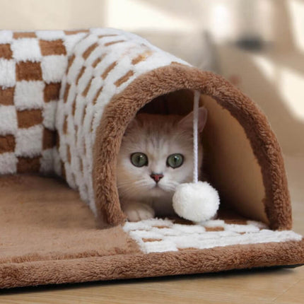 Cat Tunnel Bed – Washable Foldable Tunnel Nest for All Seasons