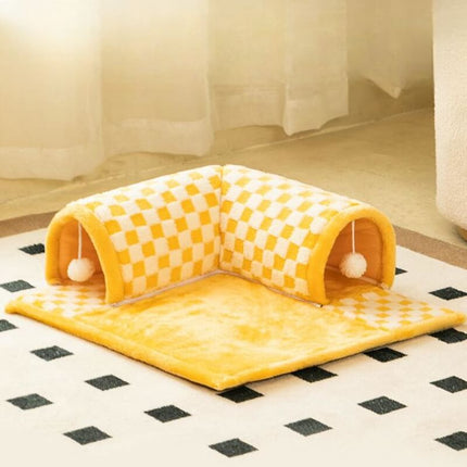 Cat Tunnel Bed – Washable Foldable Tunnel Nest for All Seasons