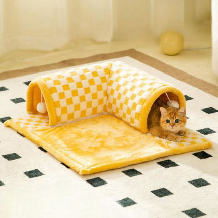 Cat Tunnel Bed – Washable Foldable Tunnel Nest for All Seasons