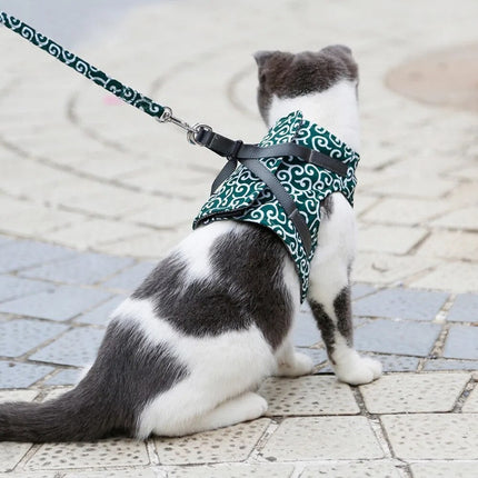 Pet Harness and Leash Set – Adjustable Breathable Vest for Cats