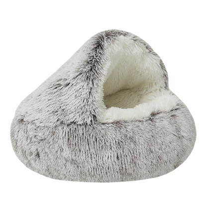 Round Plush Pet Bed – Soft Sleeping Cushion for Cats and Small Dogs