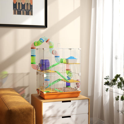 5-Tier Hamster Cage with Tubes & Wheel