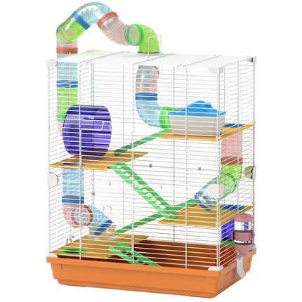 5-Tier Hamster Cage with Tubes & Wheel