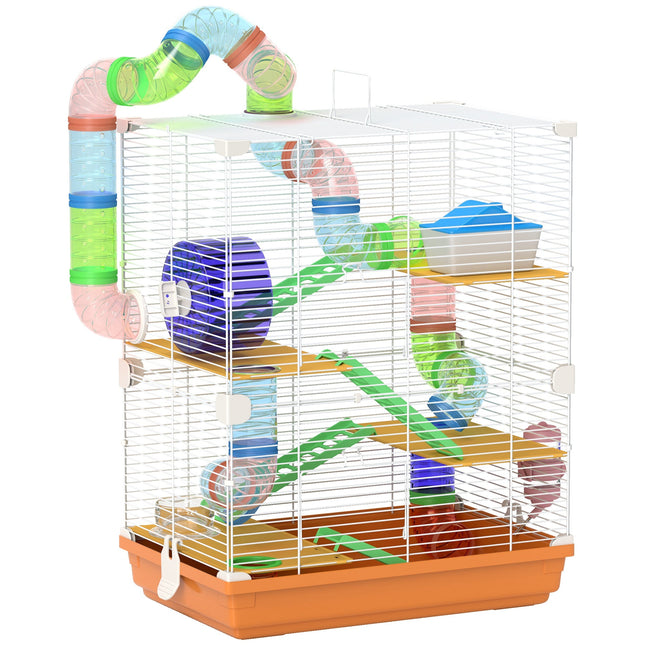 5-Tier Hamster Cage with Tubes & Wheel