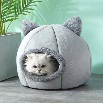 Cat Bed – Cave Nest Design with Plush Fabric