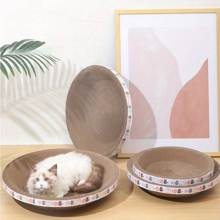 Cat Scratcher Pad – Oval Cardboard Scratching Bowl for Indoor Cats