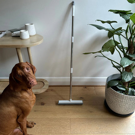 Rubber Broom with Squeegee – Pet Hair Remover for Floors