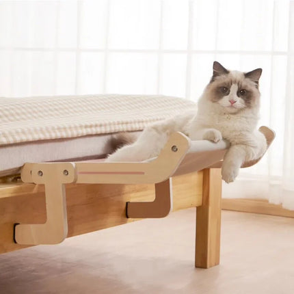 Cat Hammock Bed – Wooden Frame with Washable Cotton Canvas