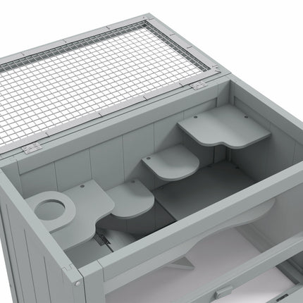 2-Level Wooden Hamster Cage with Ladder