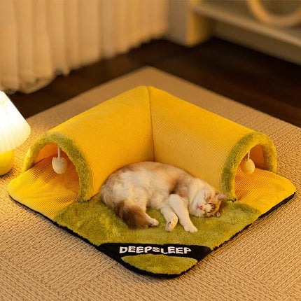 3-In-1 Cat Tunnel And Play Mat – Pet Mat For Small And Medium Cats